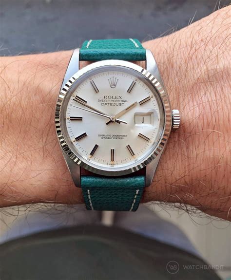 rolex day date leather strap replacement|Rolex datejust 36mm leather strap.